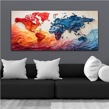 Yatay Saatli Ortadan Vatan Temalı Cam Tablo 101