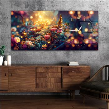 Yatay Saatli Yandan Sanat Temalı Cam Tablo 264