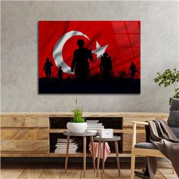 Yatay VatanTemalı Cam Tablo 130