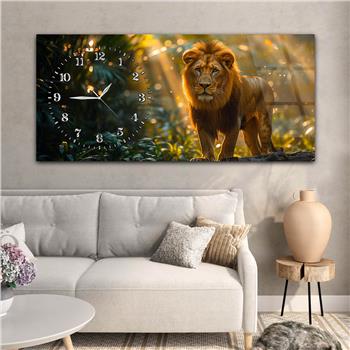 Yatay Saatli Yandan Sanat Temalı Cam Tablo 363