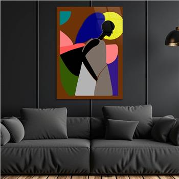 Dikey Sanat Temalı Cam Tablo 526