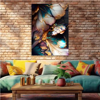 Dikey Sanat Temalı Cam Tablo 371