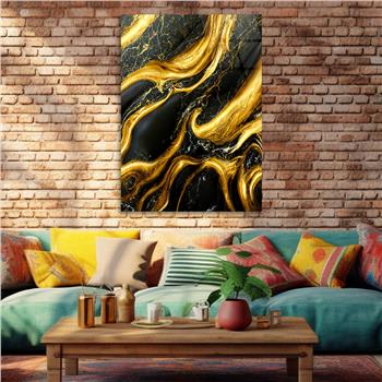 Dikey Sanat Temalı Cam Tablo 339