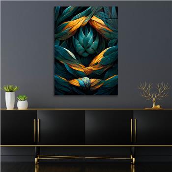 Dikey Sanat Temalı Cam Tablo 521