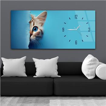 Yatay Saatli Yandan Sanat Temalı Cam Tablo 263