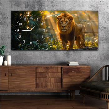 Yatay Saatli Yandan Sanat Temalı Cam Tablo 363