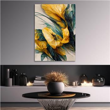 Dikey Sanat Temalı Cam Tablo 460