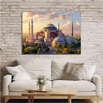 Yatay Dini Temalı Cam Tablo 218