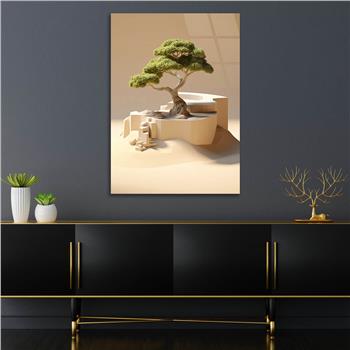 Dikey Doğa Temalı Cam Tablo 400