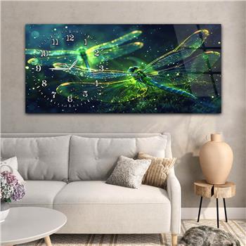 Yatay Saatli Yandan Sanat Temalı Cam Tablo 294