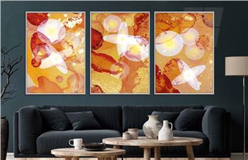 Alüminyum Çerçeveli Sanat Temalı 3lü Set CAM Tablo 0007