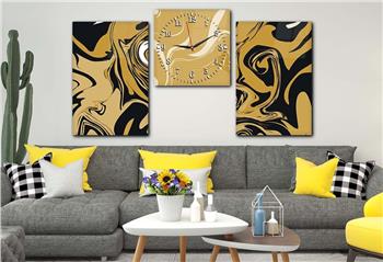 Kunst Thematisches 2-teiliges bedrucktes Glas und Uhrenset