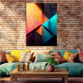 Dikey Sanat Temalı Cam Tablo 544