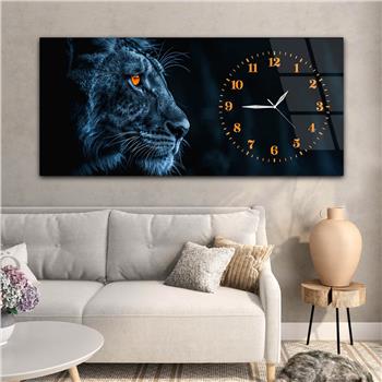 Yatay Saatli Yandan Sanat Temalı Cam Tablo 299