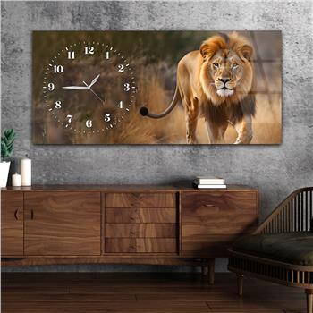 Yatay Saatli Yandan Sanat Temalı Cam Tablo 366