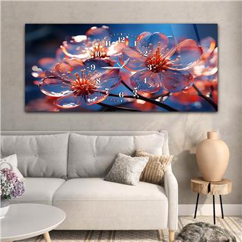 Yatay Saatli Ortadan Sanat Temalı Cam Tablo116