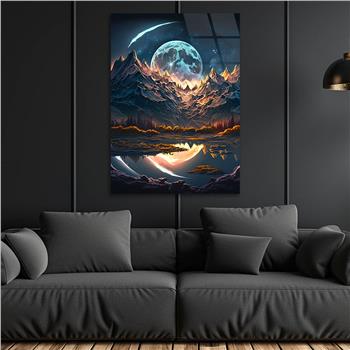 Dikey Sanat Temalı Cam Tablo 444