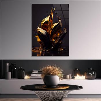 Dikey Sanat Temalı Cam Tablo 351