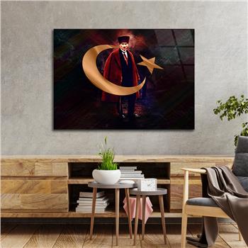 Yatay Vatan Temalı Cam Tablo 157