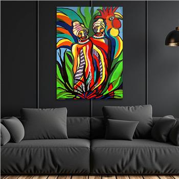 Dikey Sanat Temalı Cam Tablo 389