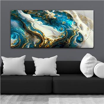 Yatay Saatli Yandan Sanat Temalı Cam Tablo 244