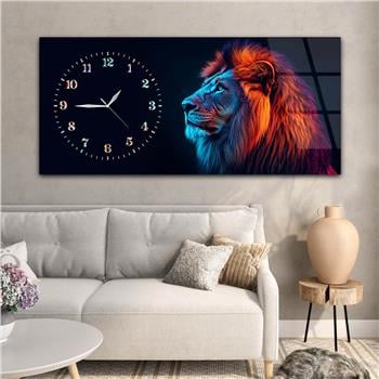 Yatay Saatli Yandan Sanat Temalı Cam Tablo 344