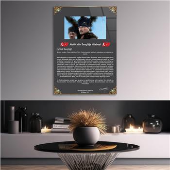 GENÇLİĞE HİTABE YAZILI CAM TABLO