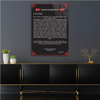 GENÇLİĞE HİTABE YAZILI CAM TABLO