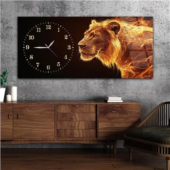 Yatay Saatli Yandan Sanat Temalı Cam Tablo 309