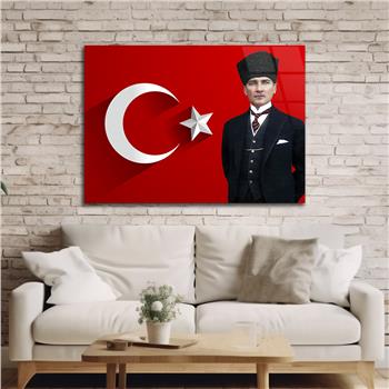 Yatay Vatan Temalı Cam Tablo 171