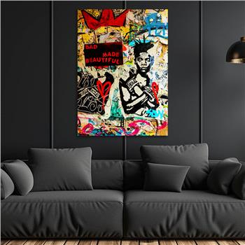 Dikey Sanat Temalı Cam Tablo 445