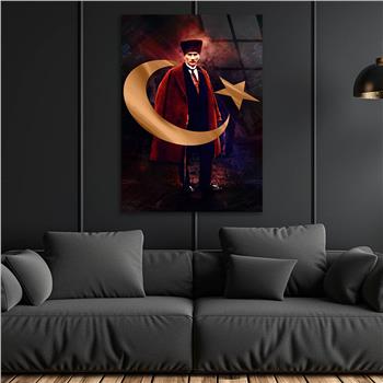 Dikey Vatan Temalı Cam Tablo 300