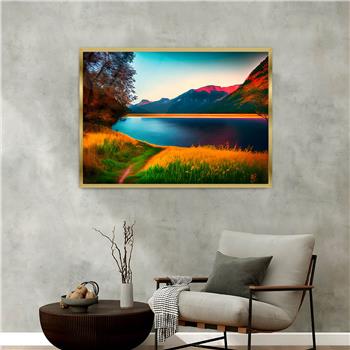 Aluminium Omlijste Natuur Thema Geharde Glasschilderij 028