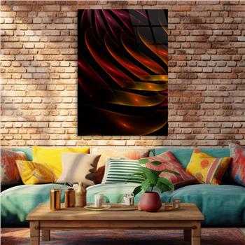 Dikey Sanat Temalı Cam Tablo 410