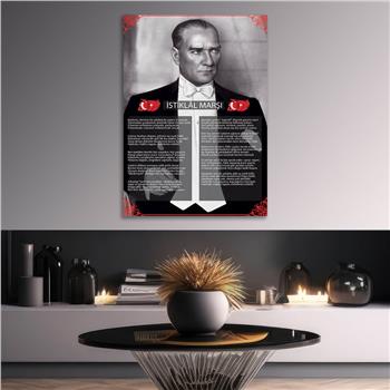 İSTİKLAL MARŞI YAZILI CAM TABLO