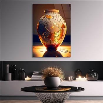 Dikey Sanat Temalı Cam Tablo 481