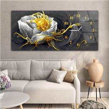 Yatay Saatli Yandan Sanat Temalı Cam Tablo 245