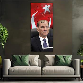 Vertikales bedrucktes Glas Nationenthema mit Uhr Oben  014