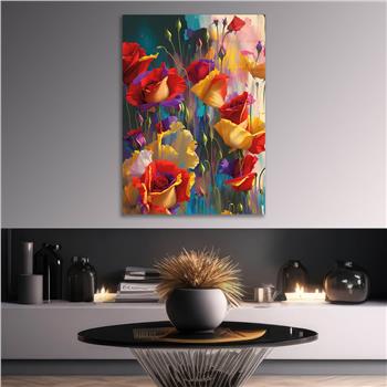 Dikey Sanat Temalı Cam Tablo 321