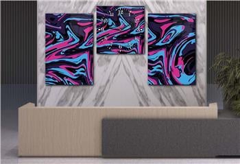 Kunst Thematisches 2-teiliges bedrucktes Glas und Uhrenset