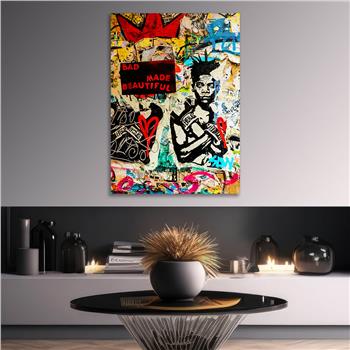 Dikey Sanat Temalı Cam Tablo 445