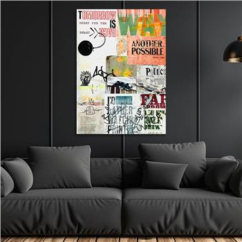 Dikey Sanat Temalı Cam Tablo 403