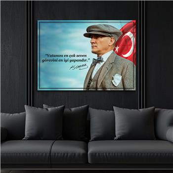 Yatay Vatan Temalı Cam Tablo 144