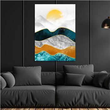 Dikey Sanat Temalı Cam Tablo 580