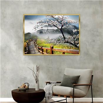 Aluminium Omlijste Natuur Thema Geharde Glasschilderij 159