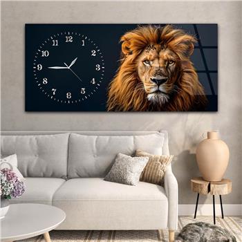 Yatay Saatli Yandan Sanat Temalı Cam Tablo 331