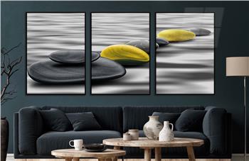 Alüminyum Çerçeveli Sanat Temalı 3lü Set CAM Tablo 0064