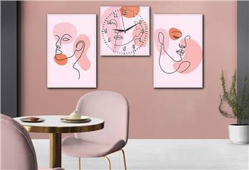 SANAT TEMALI CAM TABLO SAAT SETİ 