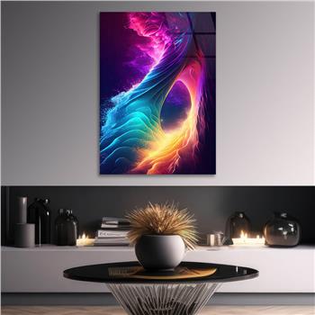 Dikey Sanat Temalı Cam Tablo 439