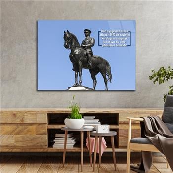 Yatay VatanTemalı Cam Tablo 133